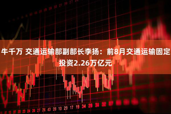 牛千万 交通运输部副部长李扬：前8月交通运输固定投资2.26万亿元