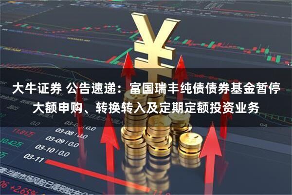 大牛证券 公告速递：富国瑞丰纯债债券基金暂停大额申购、转换转入及定期定额投资业务
